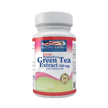 Extracto de Te Verde 320   mg + Vitamina D3 Frasco x 60 Softgels 