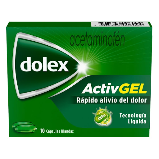 Dolex Activgel, Acetaminofen Rápida Acción y Doble Tecnología X 10 Caps