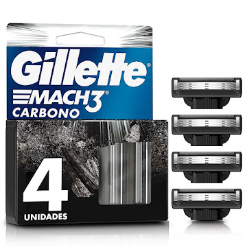 Repuesto para Máquina de Afeitar Gillette Mach3 Carbono x 4 und  