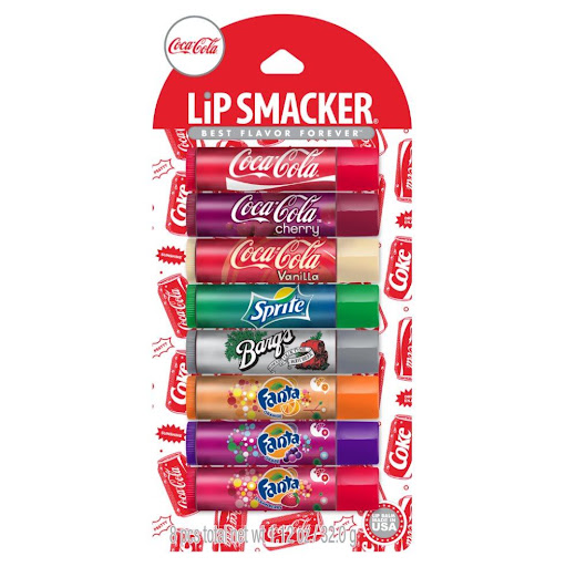 Bálsamo Labial Lip Smacker - Party Pack Coca - Cola - 32 gr Lip Smacker Bálsamo Labial Party Pack Coca - Cola: Coca - Cola Cherry Coke, Vanilla Coke, Sprite, Barqs, Fanta, Fanta Uva, Fanta Fresa x 8 