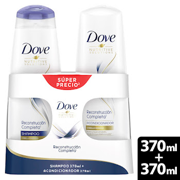 Shampoo + Acondiconador Dove para Cabello Dañado Reconstrucción + Keratina x 730 ml  