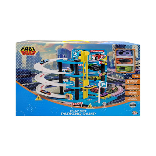 Playset Parking Ramp Fast Road Aventura en el Estacionamiento Toy Logic Caja x 1 Sumérgete en la diversión del estacionamiento con el Playset Parking Ramp Fast Road. Este emocionante set de juego está diseñado para ofrecer horas de entretenimiento con sus múltiples niveles y rampa