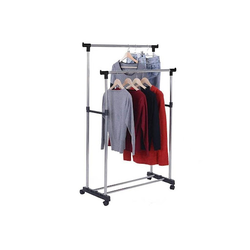 Organizador Multifuncional Tendedero Portatil Para Ropa GENERICO Unidad x 1 Accesorio útil para el hogar, con el ropero rodante doble tubo puedes colgar tu ropa fácil y seguro. Sin necesidad de manuales complicados ni operaciones difíciles, simplemente ajusta cada tubo a la m
