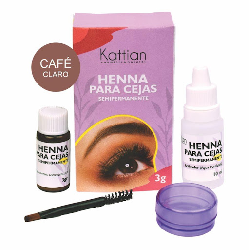 Henna para Cejas Café claro Kattian Frasco  x 3 g Es un tratamiento natural que ofrece un efecto de sombreado en la piel y tinte en el vello, permitiendo definir, rellenar huecos y dar volumen a las cejas.
El efecto de relleno da mayor profundidad, v