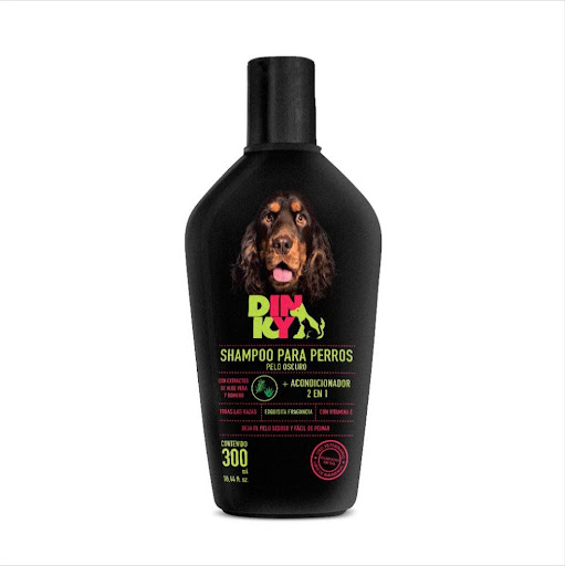 Shampoo y Acondicionador 2 En 1 Perro Pelo Oscuro Dinky 300 ml Dinky frasco x 1 Shampoo con Acondicionador 2en1 para perro con pelo oscuro Dinky, podrás consentir a tu mascota con un agradable baño a la vez que cuidas la salud de su piel y pelaje, dejándolo con un delicioso aroma