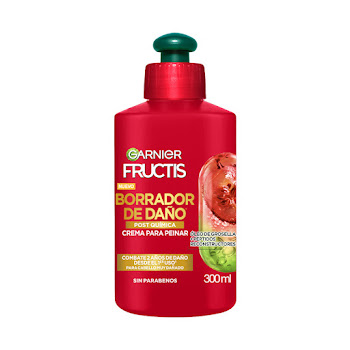 Crema Para Peinar Garnier Fructis Borrador De Daño Post Química Para Cabello Dañado Frasco x 300 ml  