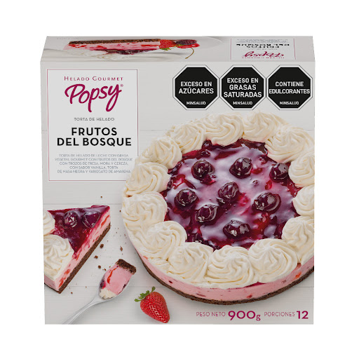 Helado Popsy Frutos Del Bosque 12 Porciones x 900 gr