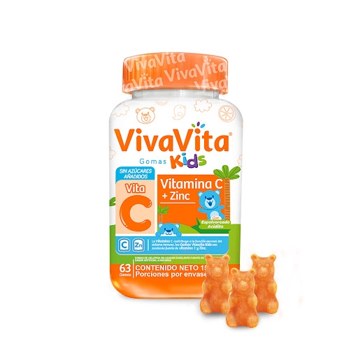 Gomas Viva Vita Vitamina C + Zinc Kids Frasco x 63 und