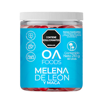 Gomas Oa Foods Con Melena De León Y Maca Frasco x 210 gr  