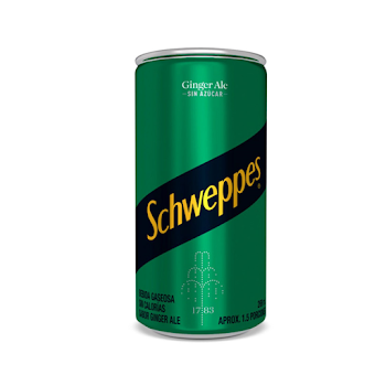Gaseosa Schweppes Ginger Sin Azúcar Lata x 269 ml  