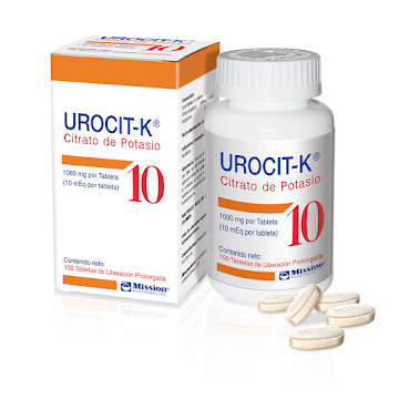 Urocit-K Citrato de Potasio 10% Mission Caja x 100 Tabletas  
