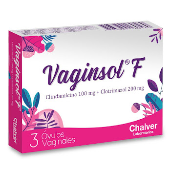 Vaginsol F  Clotrimazol + Clindamicina Fosfato 200/100mg Chalver Caja x 3 Óvulos   