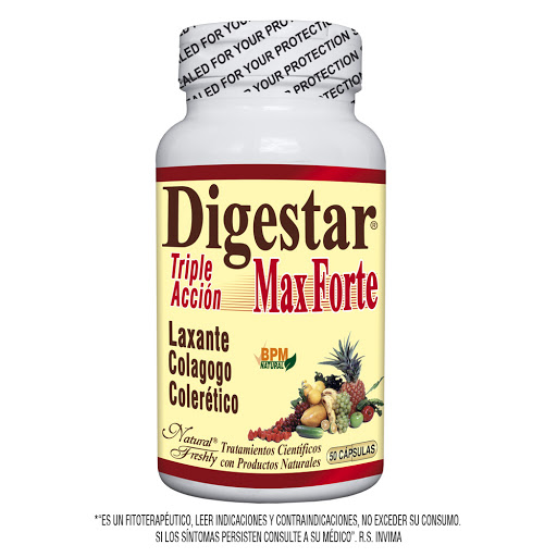 Digestar Max Forte Laxante 500 mg Natural Freshly Frasco x 50 Cápsulas
