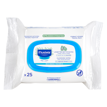 Toallitas Húmedas Mustela Bebé Facial Cleansing Cloths x 25 und  