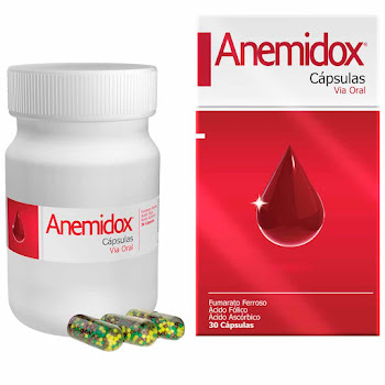 Anemidox Hierro Fumarato Ferroso + Ácido Fólico 330mg/18.33mg P&G Frasco x 30 Cápsulas  