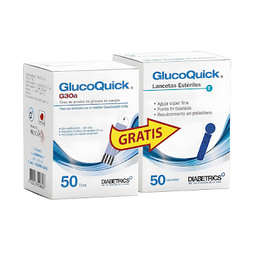 Tiras Reactivas Glucoquick 50 x 1 Vial + Lancetas x 50 und  