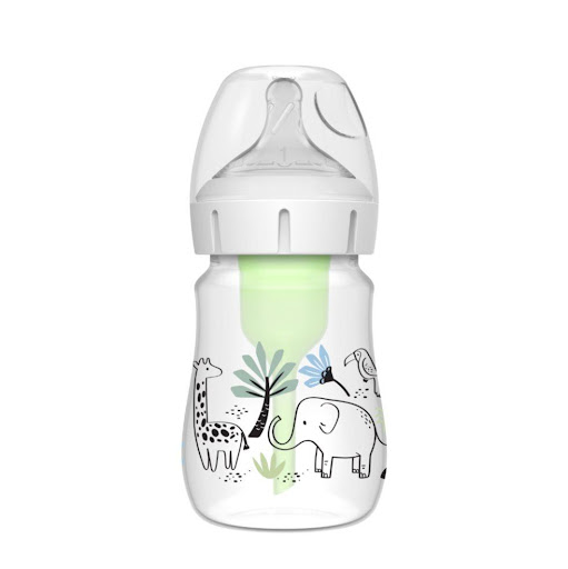 Tetero Boca Ancha 5 Oz Decorado Jungla Recien Nacidos Dr Brown's Dr Browns Botella x 1 Tus opciones nunca han sido mejores que con el biberón de cuello ancho Anti-Colic Options+ de Dr. Brown's Natural Flow, ahora en una presentación decorada con divertidos dibujos infantiles pero conser