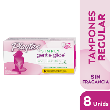 Tampones Con Aplicador Playtex Simply Gentle Glide Regular x 8 und  