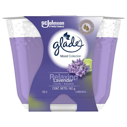Glade Vela 3 Mechas Aromatizante Lavanda Relajante 192g SCJ Vela aromatizante 3 mechas x 1
