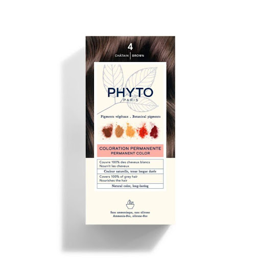 Tinte Phyto Color 4 Castaño PHYTO caja x 1 Una fórmula enriquecida con pigmentos vegetables seleccionados y fabricados en Francia que provienen de 5 plantas de tinción que aportan reflejos naturales y luminosos.Con un mínimo de 7 pigmentos por