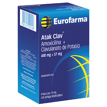 Atak Clav Amoxicilina + Ácido Clavulanato 400 mg/57mg Eurofarma Frasco x 70 ml  