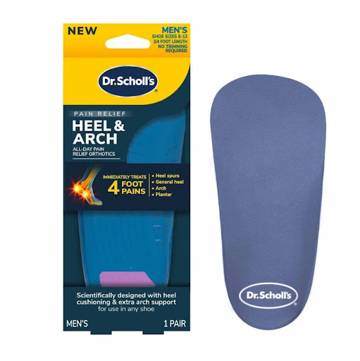 Plantilla Dr. Scholl´s para Pie Plano y Dolor de Talón Hombre x 2 Unid Dr. Scholl´s Caja x 2 La plantilla Dr. Scholl's Arco y Talón alivia el dolor por espolones, fascitis plantar y molestias en el arco y talón. Su tecnología Shock Guard absorbe impactos, la copa del talón brinda soporte y el