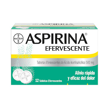 Aspirina Efervescente Ácido Acetilsalicílico 500 mg Bayer Caja x 12 Tabletas  