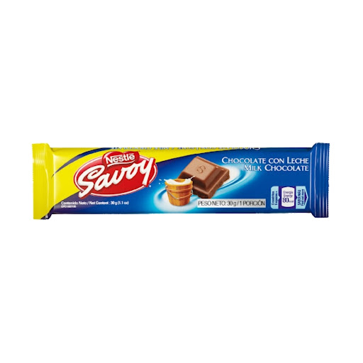 //Chocolatina Nestle Savoy Chocolate con Leche x 30 gr