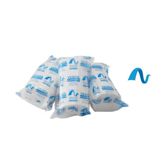 Venda de Algodón de 4"x 5 Yardas Pte x 3  Medical Supplies  Pte x 3  x 3 Venda elaborada en algodón suave y absorbente, diseñada para brindar protección, compresión ligera y fijación de apósitos en procedimientos médicos y de primeros auxilios.

Características:
