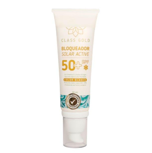 Bloqueador Class Gold Color blanco I SPF 50+ 60ml Class Gold Envase x 60ml Ayuda a hidratar la piel y protegerla de daños causados por los rayos solares. Contiene protección contra radiación ultravioleta tipo A y B gracias a su factor de protección solar 50+.

Es apto para t