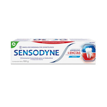 Crema Dental Sensodyne Sensibilidad , alivio problemas de encías x 100 gr  