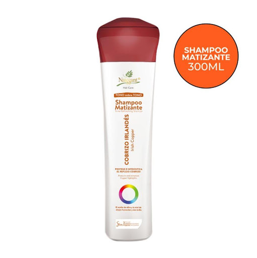 SHAMPOO MATIZANTE NAISSANT COBRIZO IRLANDES 300ML NAISSANT ENVASE 300ML x 1 El shampoo Matizante Cobrizo Irlandés de Naissant limpia y protege la melena tinturada de los radicales libres, abre la cutícula y aporta color, preparándola para recibir la mascarilla.No contienen sa