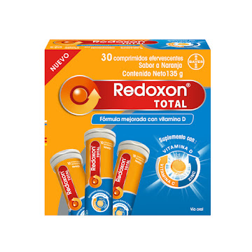 Redoxon Total Ácido Ascorbico + Zinc 1gr/10mg Bayer Frasco x 30 Tabletas  