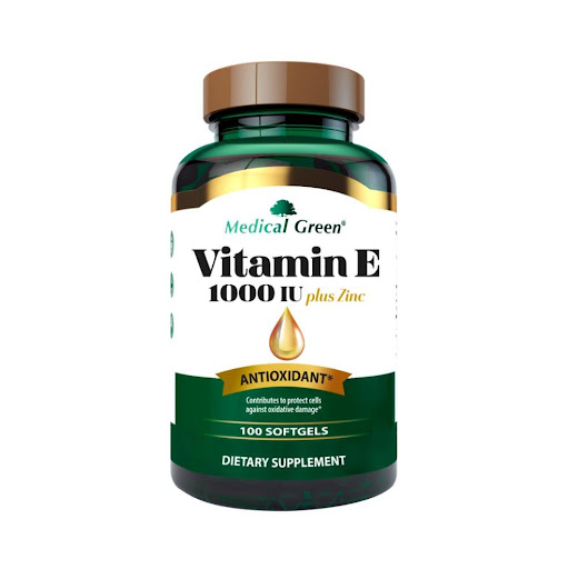 VITAMINA E X 1000 IU/PLUS ZINC X 100 SOFTGELS MEDICAL GREEN  TARRO x 100 SOFTGELS 