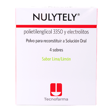 Nulytely Polietilenglicol 3350 Tecnofarma Sabor Lima Limón Caja x 4 Sobres  