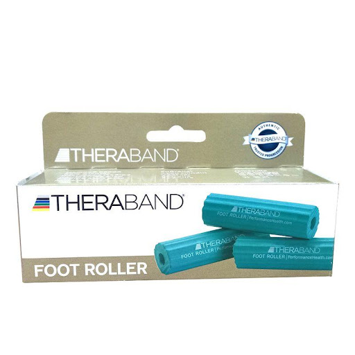 Masajeador De Rodillo Para Pies Thera-Band Theraband UN x 1 Rodillo terapéutico con textura diseñada para brindar un masaje profundo en la planta del pie, ideal para aliviar molestias y estirar la fascia plantar y los dedos. Su tamaño compacto con 4?cm de diám