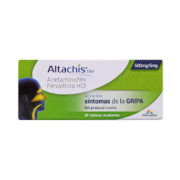 Altachis Día Acetaminofén 500 mg/Fenilefrina HCl 5 mg Altadis Caja x 30 Tabletas  