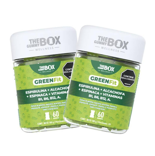 Batido verde en gomitas - Espirulina, Alcachofa y Espinaca en gomitas x2 THE GUMMY BOX TARRO X 60 GOMITAS x 2 Batido verde en gomitas - Espirulina, Alcachofa y Espinaca en gomitas x2