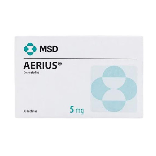 Aerius Desloratadina 5 mg MSD Caja x 10 Tabletas