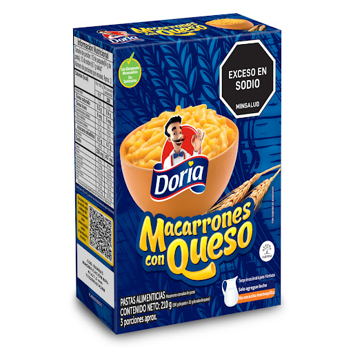 Pasta Doria Macarrones Con Queso x 210 gr