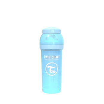 Tetero Twistshake Anticólico Color Pastel Azul x 260 ml  