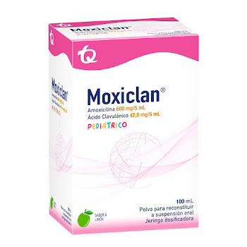 Moxiclan Pediátrico Amoxicilina + Ácido Clavulánico 600mg/42,9mg TQ Sabor Limón Frasco x 100 ml  