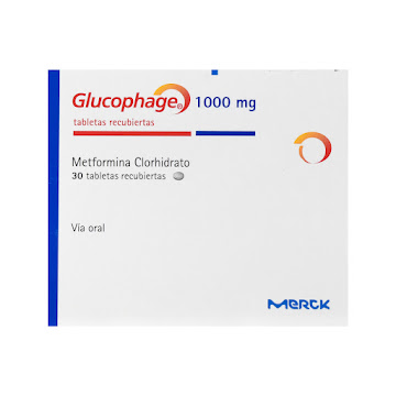 Glucophage Metformina Clorhidrato 1000 mg Merck Caja x 30 Tabletas  