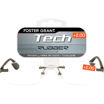 Gafas Lectura Foster Grant Turner Sa Rubber Gris +2.00 x 1 und  
