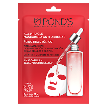 Mascarilla Facial Ponds Anti - Arrugas Ácido Hialurónico x 21 ml  
