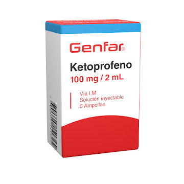 Ketoprofeno Genfar 100mg/2ml Caja x 6 Ampollas  