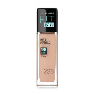 Base Fit Me Maybelline Mate y Sin Poros Envase de Vidrio Pure Beige 235 x30ml  