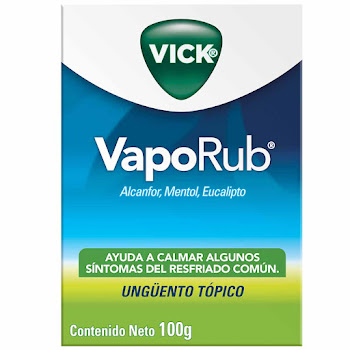 Vick VapoRub Alcanfor + Mentol + Aceite De Eucalipto 5,26g/2,82g/1,33g Ungüento Frasco x 100 gr  