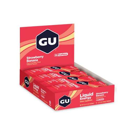 Gel Líquido. Sabor Fresa Banano sin cafeína Caja x 12 unidades GU Caja x 12 x 12 Sabor:  Gel líquido Fresa Banano sin cafeína

Características:

Doble energía:  Fructosa y Maltodextrina

Aminoácidos: 450 mg

Calorías: 100

Sodio: 75 mg

Cafeína:  No