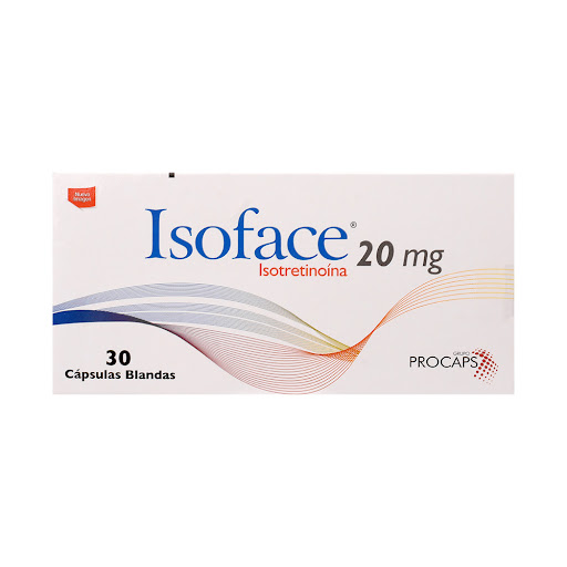 Isoface Isotretinoína 20 mg Procaps Caja x 30 Cápsulas